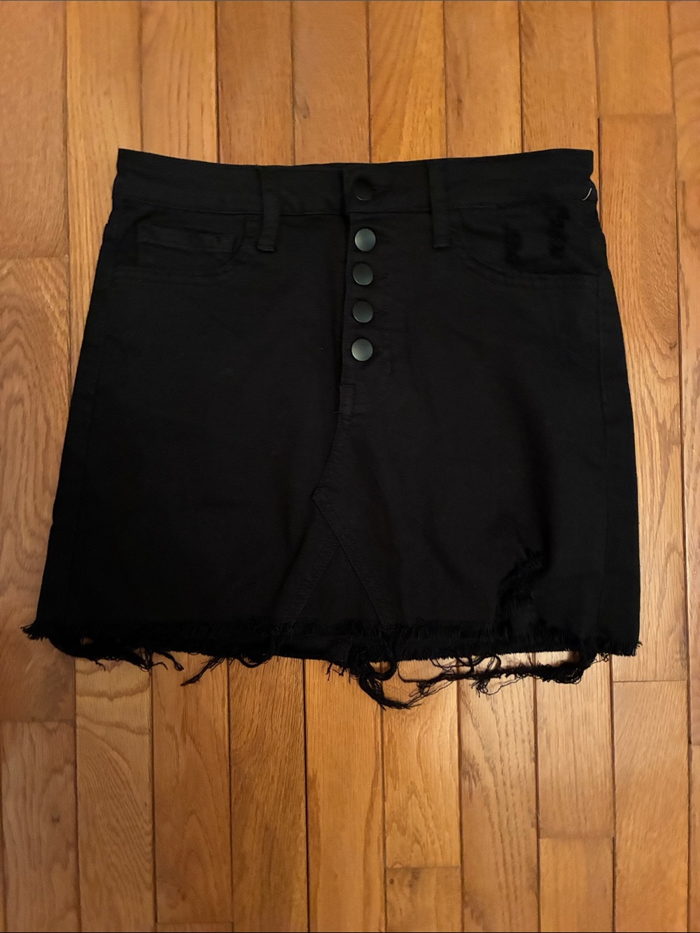 Altar'd State Black Denim Mini Skirt